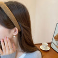 Fuzzy Boucle Padded Headband Coffee Brown Soft Band view 4