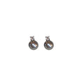 White Pearl and Crystal Circle Hook Earrings Jewelry view 5