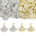 Clear Crystal Skirt Metal Jewelry Charms, 2 Finishes view 5
