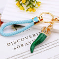 Crystal Crown Chili Pepper Keychains in Red and Green Options view 4