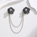 Gold Tone Camellia Crystal Pearl Look Four Designs Metal Brooch Pin view 5