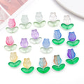 Ten-Style Tulip Flower and Leaf Glass Bead Collection view 3