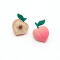 Realistic Peach Half Asymmetric Novelty Stud Earrings view 5