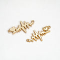 Heartbeat Line Two-Hole Metal Bracelet Connectors for Jewelry Making view 8