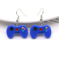 Silver Tone Colorful Game Controller Resin Hook Earrings view 9