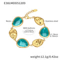 Resin Link Bracelet in Red Green and Blue Gold Tone Styles view 7
