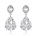 Silver Tone Marquise Crystal Cluster Crystal Four Designs Metal Dangle Earrings view 6
