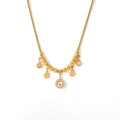 Gold Roman Numeral Disc Charm Snake Chain Necklace Bracelet view 5
