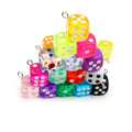 Translucent Multicolor Dice Charms with Small Metal Loops view 2