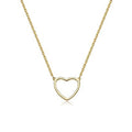 Minimal Open Heart Necklace in Gold and Silver Tone view 2