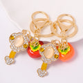 Persimmon Ruyi Keychain Gold Clasp Braided Cord Options view 1