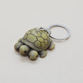 Silver Tone Three Headed Turtle Novelty Split Ring Keychain view 3