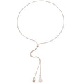 White Teardrop Slider Lariat Geometric Statement Necklace view 5