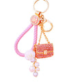 Crystal Mini Handbag Keychains with Cords and Loose Braided Loops view 5