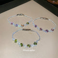 Silver Geometric Oval Crystal Clasp Bracelet 5 Styles view 2