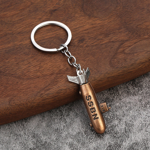 Vintage Submarine Model Zinc Alloy Keychain Bag Charm Pendant