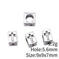 Cross Square Large Hole Beads in Two Antique Metal Finishes view 4
