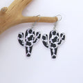 Patterned Acrylic Cactus Long Hook Earrings in Four Styles view 9