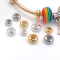 Donut Shaped Metal Stopper Beads With Silicone Cores in Three Finishes view 2
