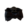 Black Satin Bow Hair Claw With Layered Loops And Knotted Center view 5