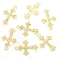 Ornate Crystal Cross Charms in Gold Tone and Silver Tone view 6