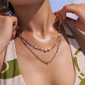 Natural Stone Beaded Necklaces Gold Heart Or Pearl Shell Mix view 4
