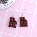 Miniature Chocolate Bar Resin Hook Earrings in Six Designs view 8