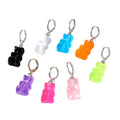Silver Tone Translucent Gummy Bear Huggie Earring Eight Piece Set view 4