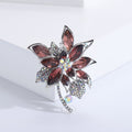 Faceted Crystal Flower Brooch in Three Blue Purple Tones view 8