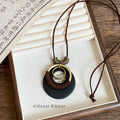 Long Cord Pendant Necklace in Six Wood and Metal Designs view 9