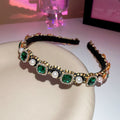 Pearl And Crystal Headband In Four Jewel Tone Colorways view 9