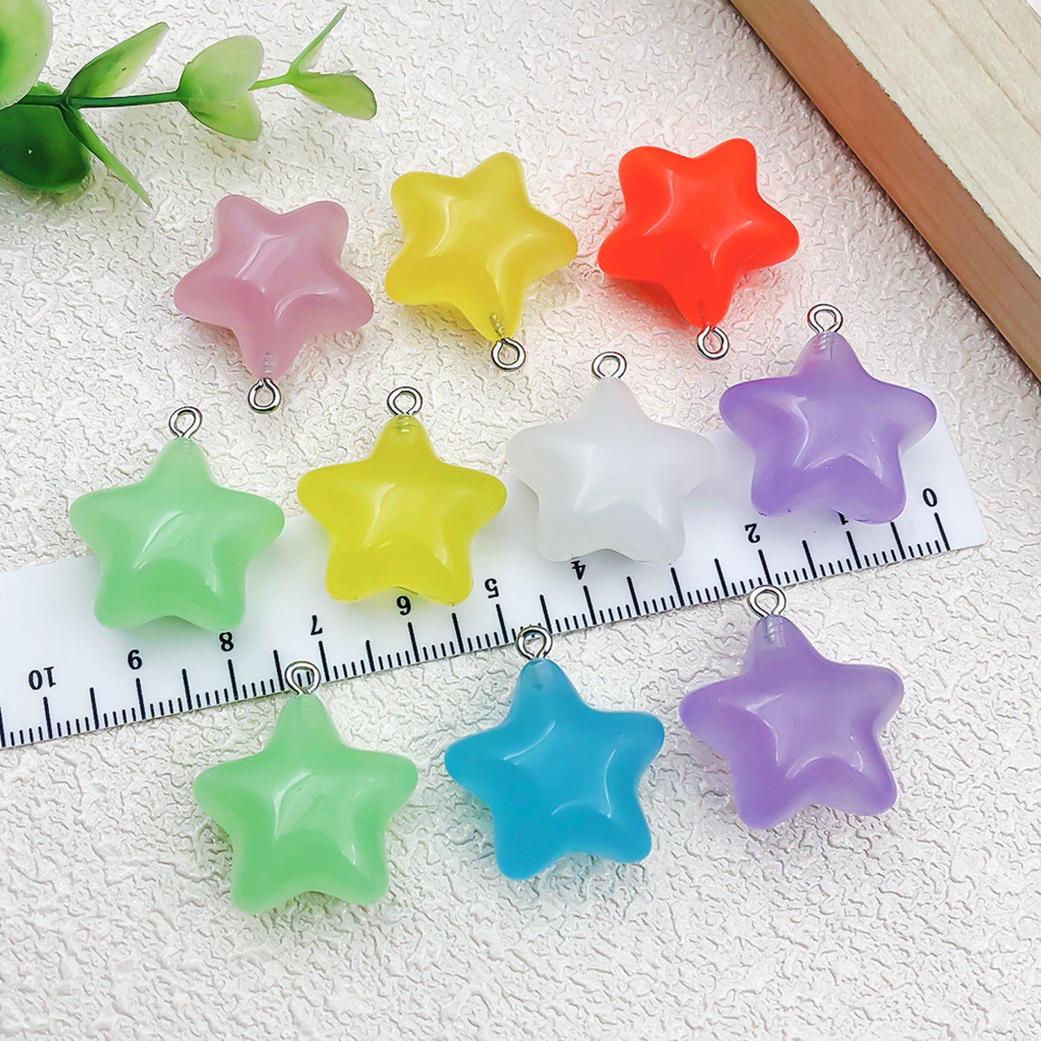 Glow Resin 3D Five Point Star charm pendant for DIY keychain earring necklace