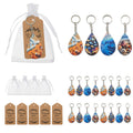 Ocean Pattern Teardrop Wooden Keychain, Four Printed Designs view 7