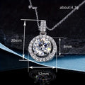 White Gold Round Clear Halo Pendant Necklace Metal Alloy view 4