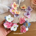 Fabric Flower Cluster Earrings in Two Color Mixes Statement Jewelry view 4
