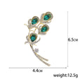 Crystal Calla Lily Spray Brooch With Polished Metal And Sculpted Decorative Details view 5
