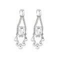 Clear Crystal Chandelier Earrings in Gold and Silver Tone view 5