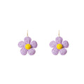 Ten Color Woven Five Petal Flower Long Hook Earrings view 9