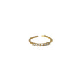 Gold Tone Clear Stone Heart And Single Row Open Adjustable Rings view 5