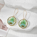 Resin Dried Flower Gold Frame Drop Earrings 9 Styles view 11
