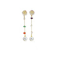 Rose And Heart Stud Pearl Drop Earrings Mixed Chips view 5