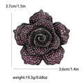 Crystal Rose Flower Brooch With Polished Metal And Sculpted Decorative Details view 6