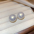 Round Pearl Stud Earrings in Four Colors and Sizes view 6
