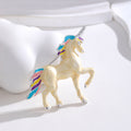 Gold Tone Silver Tone Horse Enamel Metal Brooch Pin view 5