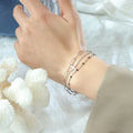 Triple Layer Cross Bracelet Paperclip Black Bead Chains view 8