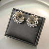 Gold Pearl Hoops