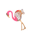 Red Gold Tone Flamingo Crystal Enamel Metal Brooch Pin view 5