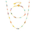 Multicolor Natural Stone Abacus Bead Station Necklace Bracelet view 5