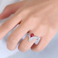 Pear Stone Wing-Shaped Statement Ring In Four Colors Silver Tone view 3