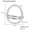 Oval Zircon Circle Necklace Bracelet Ring Titanium Steel view 9